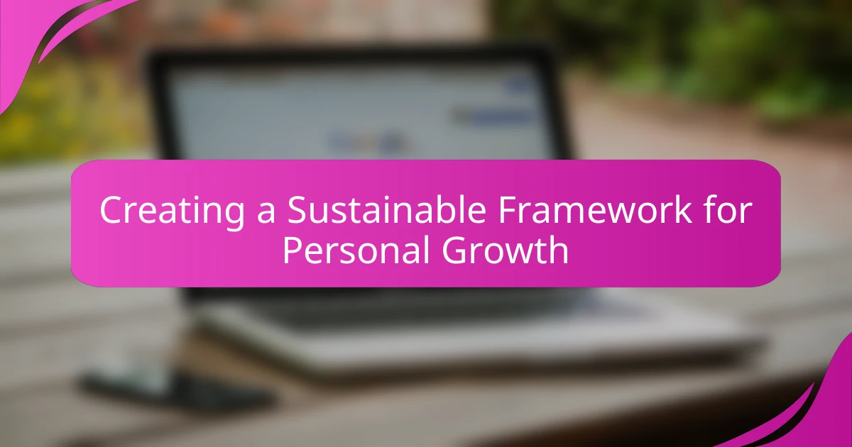 Creating a Sustainable Framework for Personal Growth