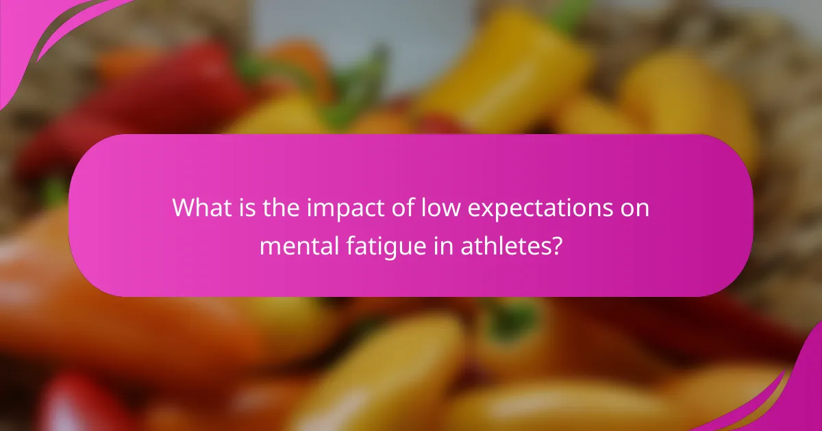 What is the impact of low expectations on mental fatigue in athletes?