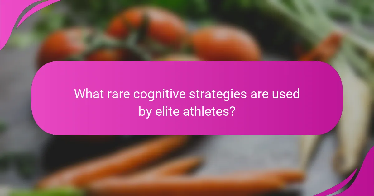 What rare cognitive strategies are used by elite athletes?